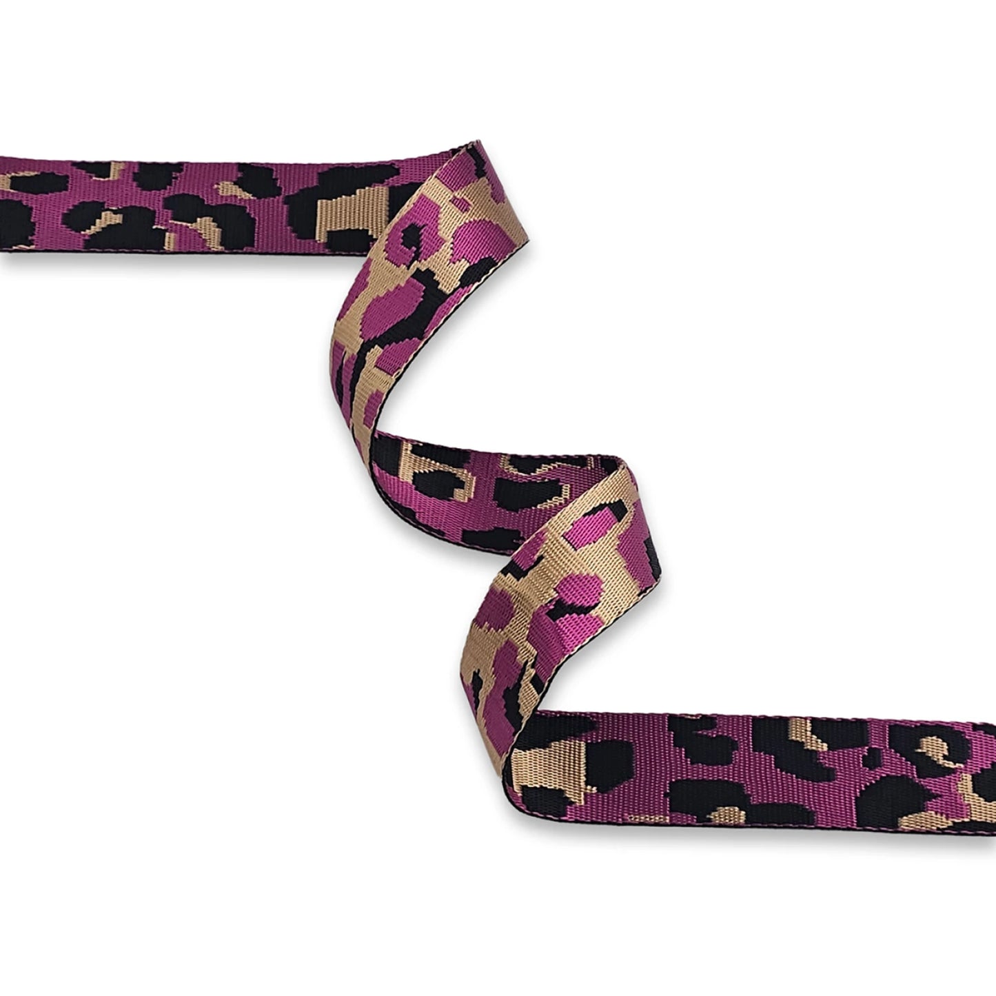 Leopard Violet Rose Webbing 1-1/2in