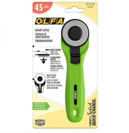 OLFA 45mm Quick-Change Rotary Cutter Lime
