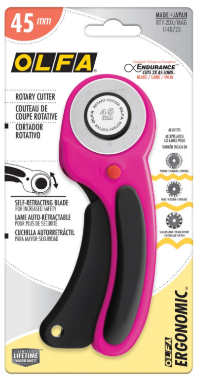 45mm Ergonomic Rotary Cutter Magenta