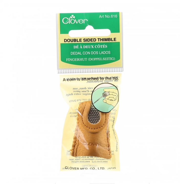 Double-Sided Leather Thimble with Metal Tip