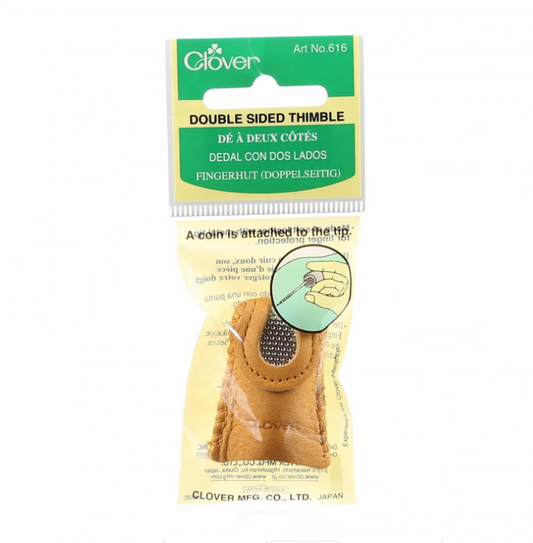 Double-Sided Leather Thimble with Metal Tip