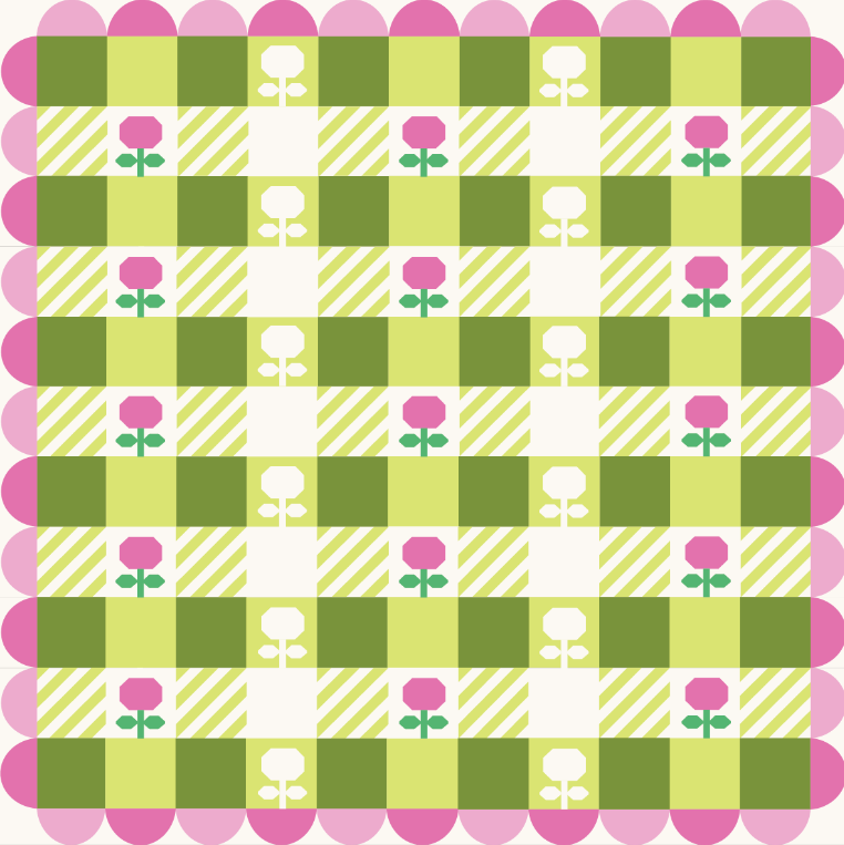 Peony Picnic Quilt Pattern PRINTED
