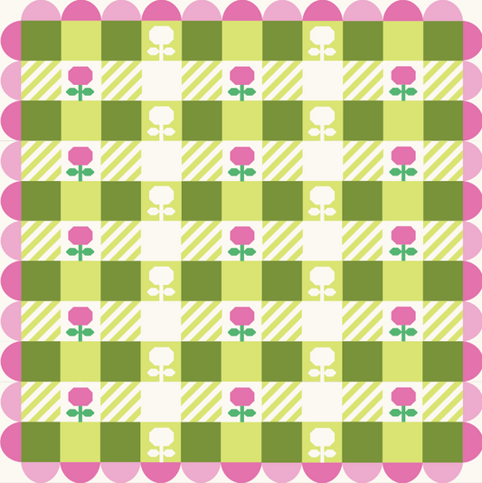 Peony Picnic Quilt Pattern PRINTED