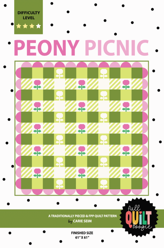 Peony Picnic Quilt Pattern PRINTED