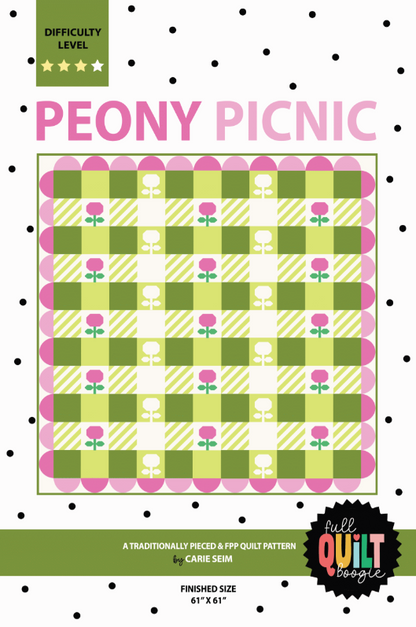 Peony Picnic Quilt Pattern PRINTED