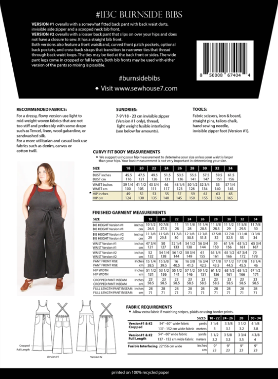 Burnside Bib Curvy Fit Pattern