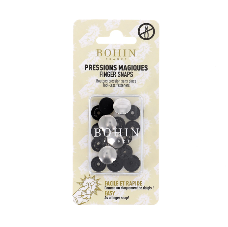 Tool-less Finger Snap - 1/2" Silver, 4 Piece