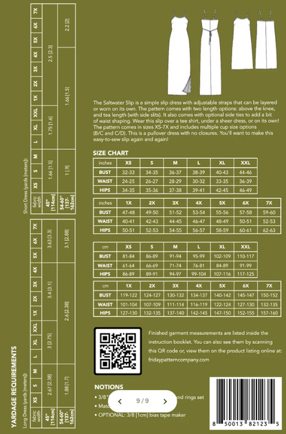 Saltwater Slip Dress - Printed Pattern