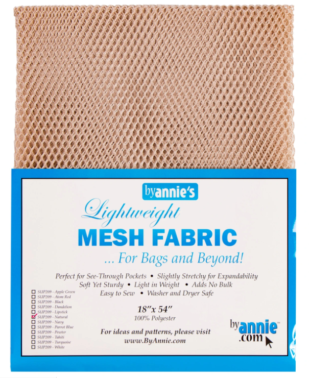 Lightweight Mesh Fabric Natural 18x54in