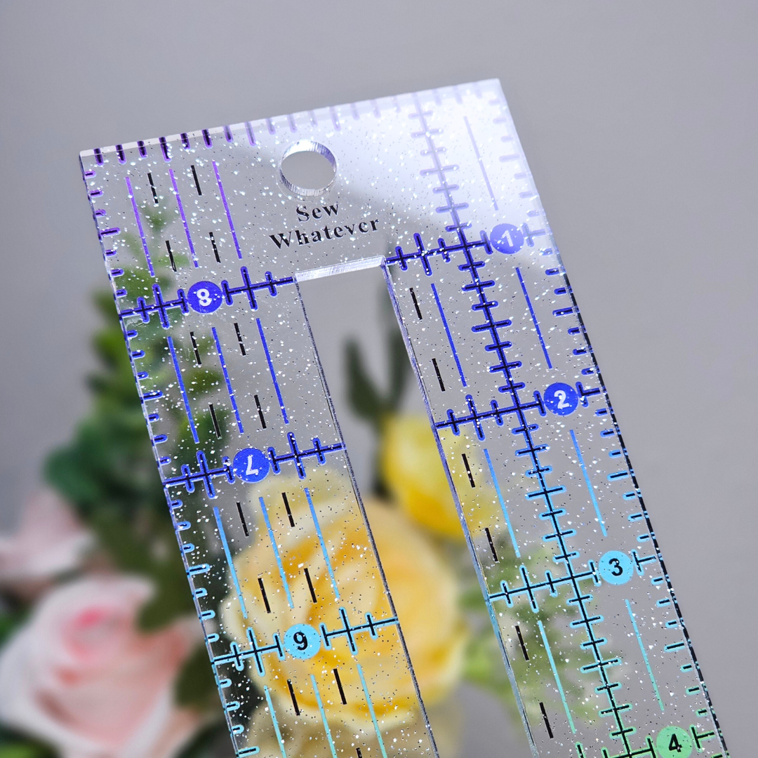 Rainbow Gradient | Glitter - 7" Zipper Pocket Ruler (9" x 2.5”)