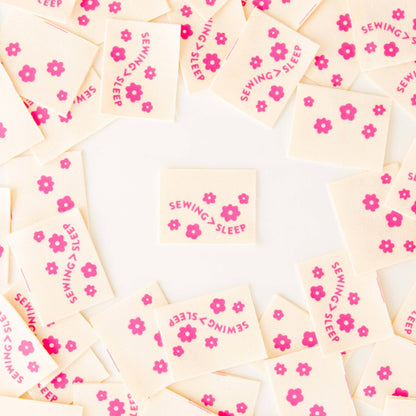 Sewing > Sleep Pink Organic Cotton Labels - Sewing Quilt and Garment Labels
