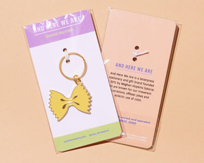 Enamel Keychain—Farfalle Bowtie Pasta: Keyring + Lobster Clasp