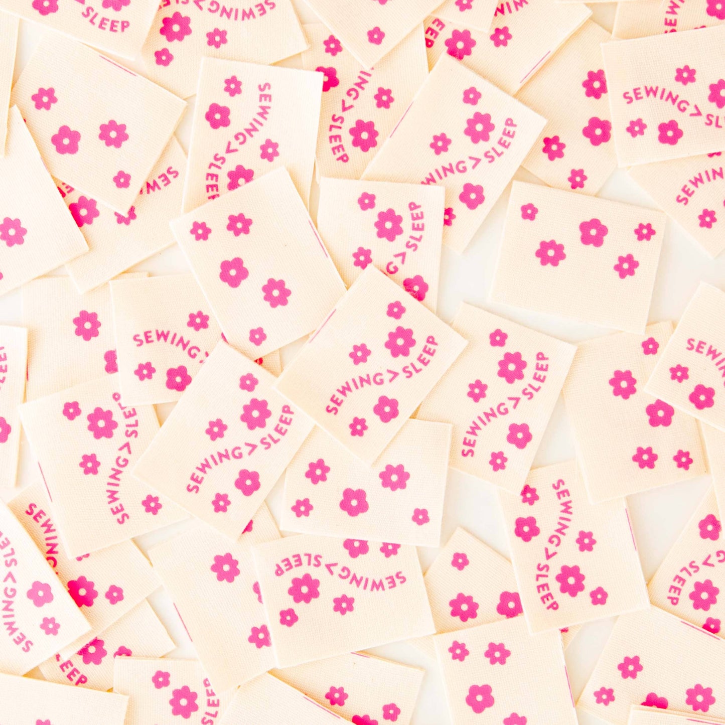 Sewing > Sleep Pink Organic Cotton Labels - Sewing Quilt and Garment Labels