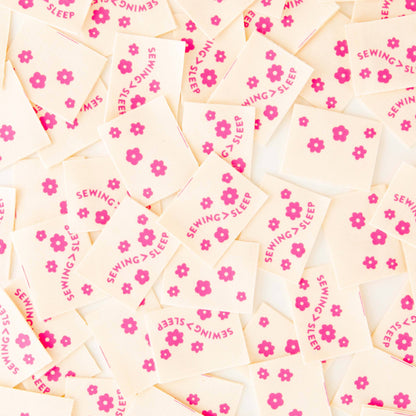 Sewing > Sleep Pink Organic Cotton Labels - Sewing Quilt and Garment Labels
