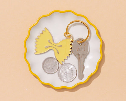 Enamel Keychain—Farfalle Bowtie Pasta: Keyring + Lobster Clasp