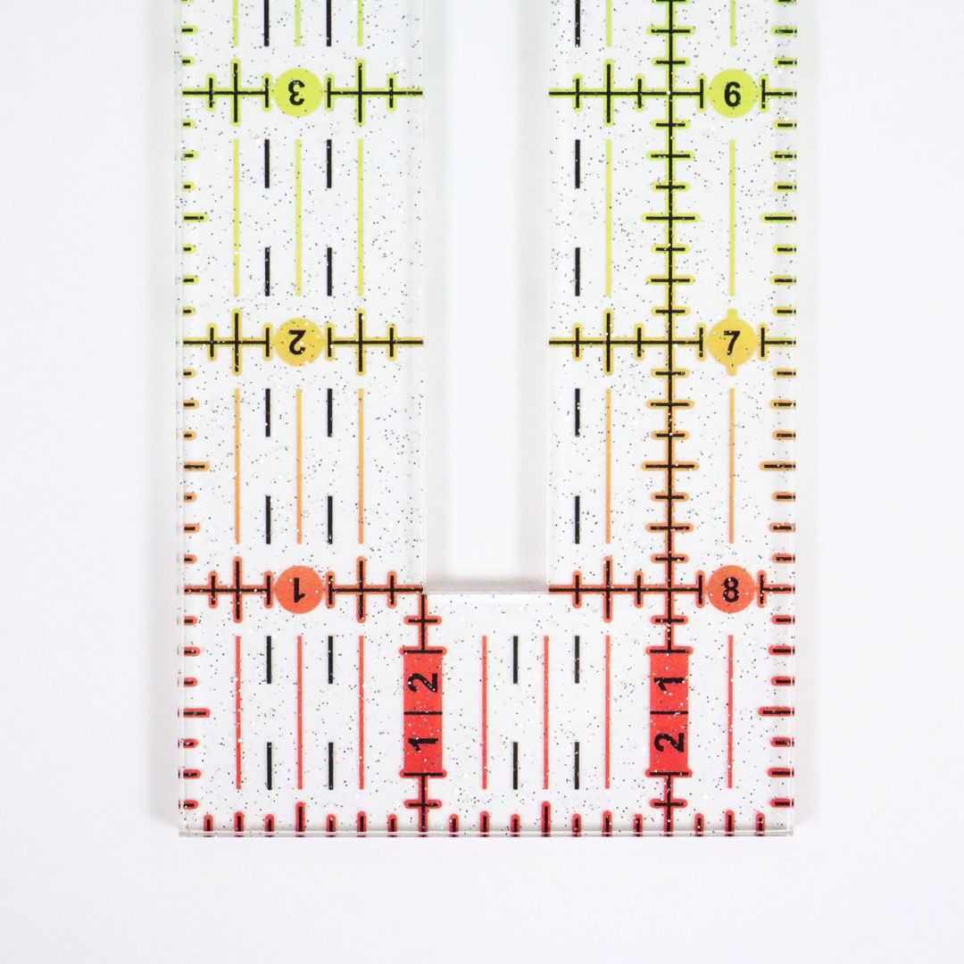 Rainbow Gradient | Glitter - 7" Zipper Pocket Ruler (9" x 2.5”)