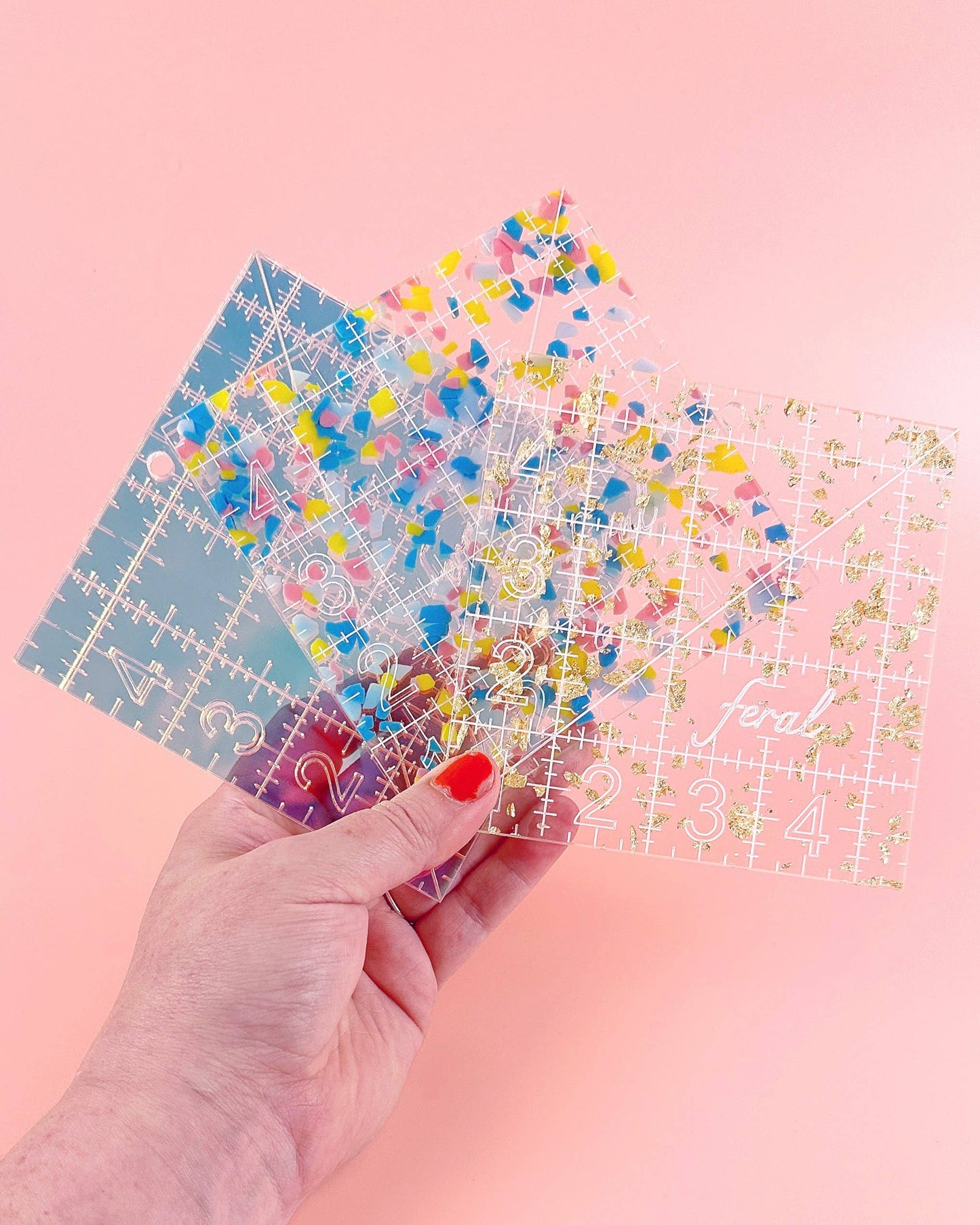 4.5 in Square Quilting Ruler: Golden