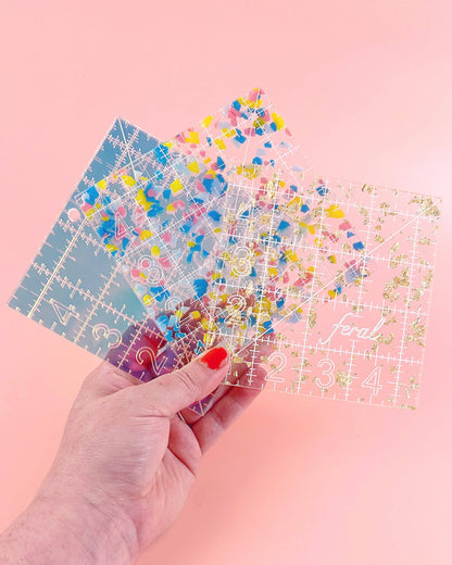 4.5 in Square Quilting Ruler: Golden