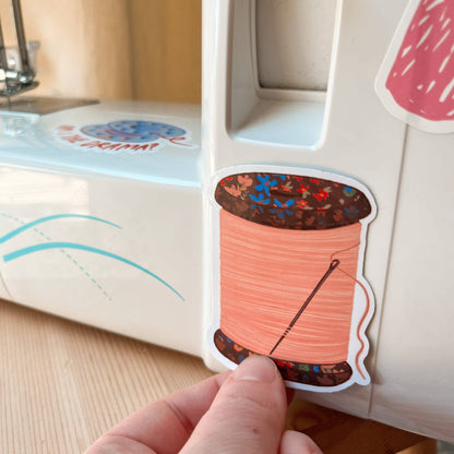 Spool Of Thread Vinyl Stickers, Cute Quilt Sewing Sticker