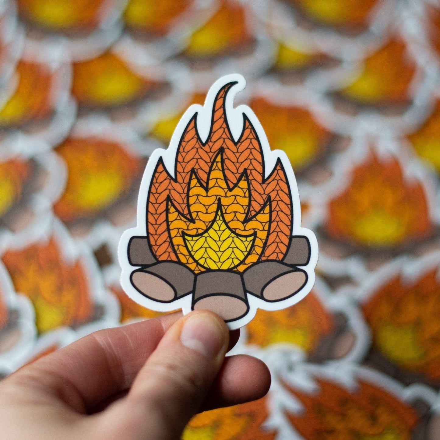 Campfire Knitting Sticker