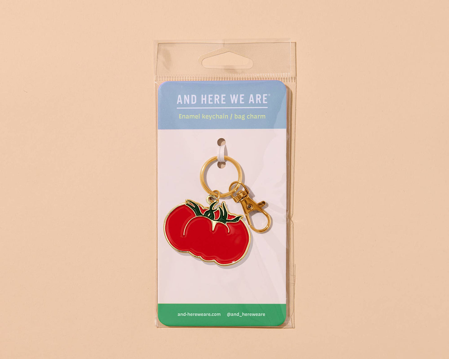 Enamel Keychain & Bag Charm—Heirloom Tomato (Garden, Summer)