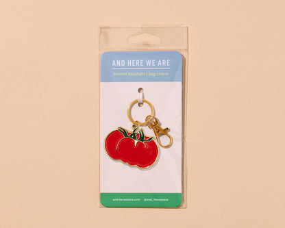 Enamel Keychain & Bag Charm—Heirloom Tomato (Garden, Summer)