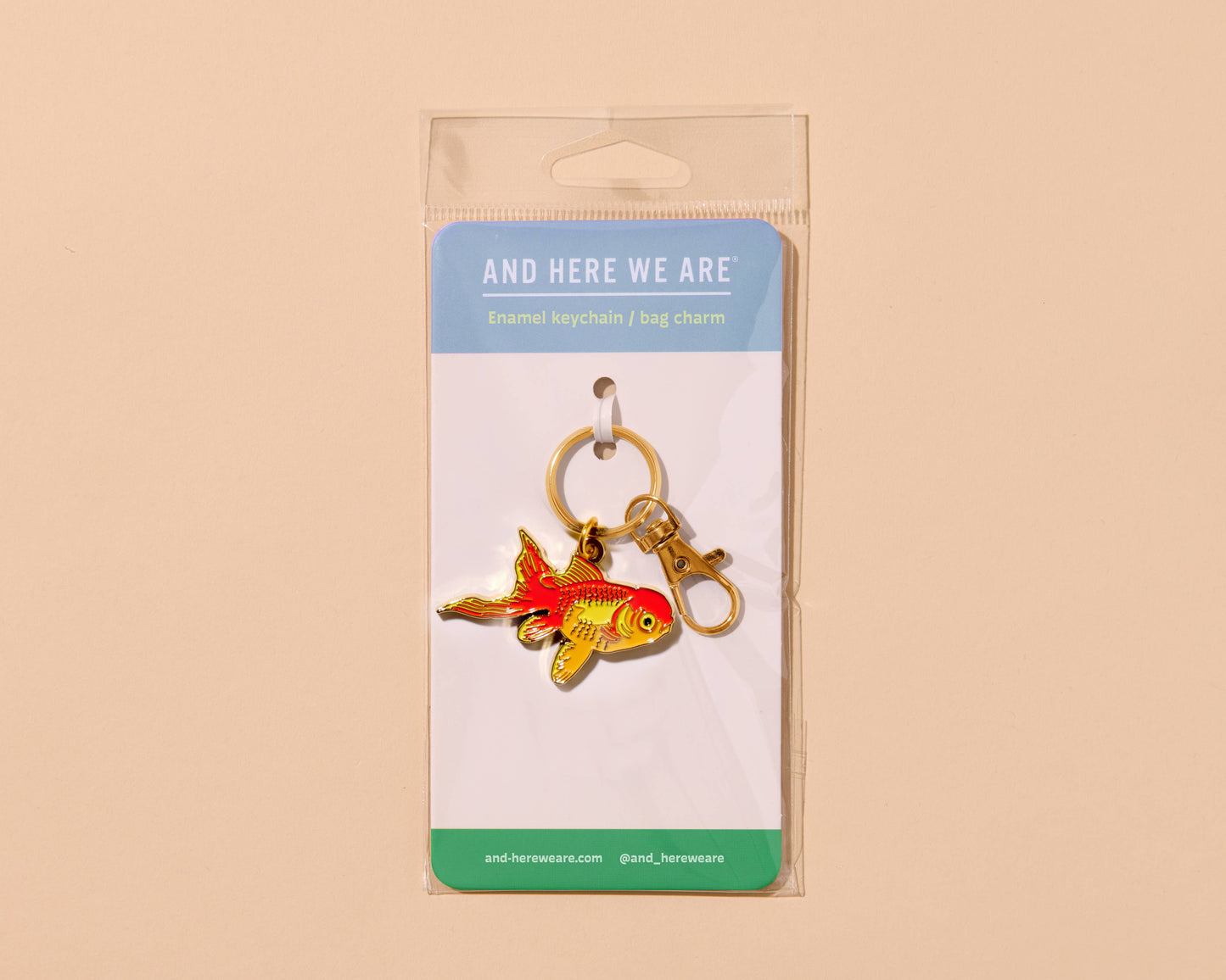 Enamel Keychain & Bag Charm—Pet Goldfish (Fish Trend, Gift)