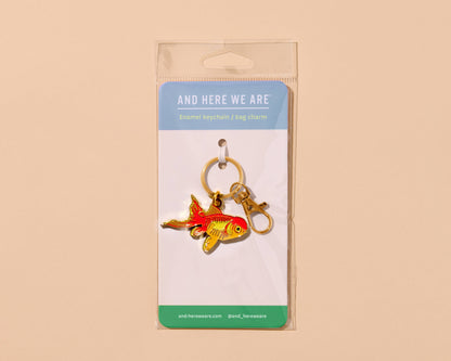Enamel Keychain & Bag Charm—Pet Goldfish (Fish Trend, Gift)