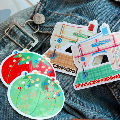 Retro Sewing Machine Vinyl Stickers, Quilt Sewing Sticker