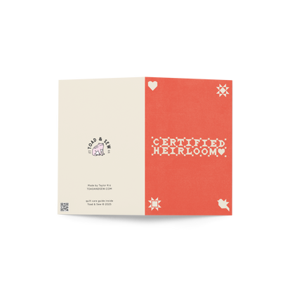 Certified Heirloom Greeting Card