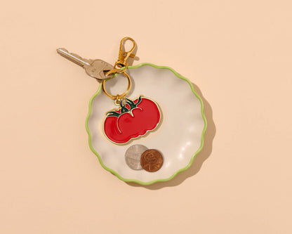 Enamel Keychain & Bag Charm—Heirloom Tomato (Garden, Summer)