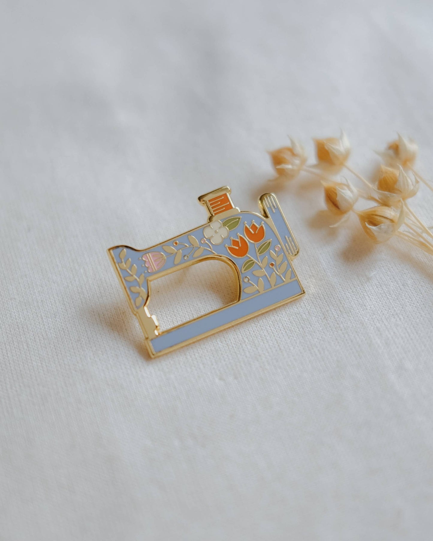 Sewing Machine (Blue) Enamel Pin