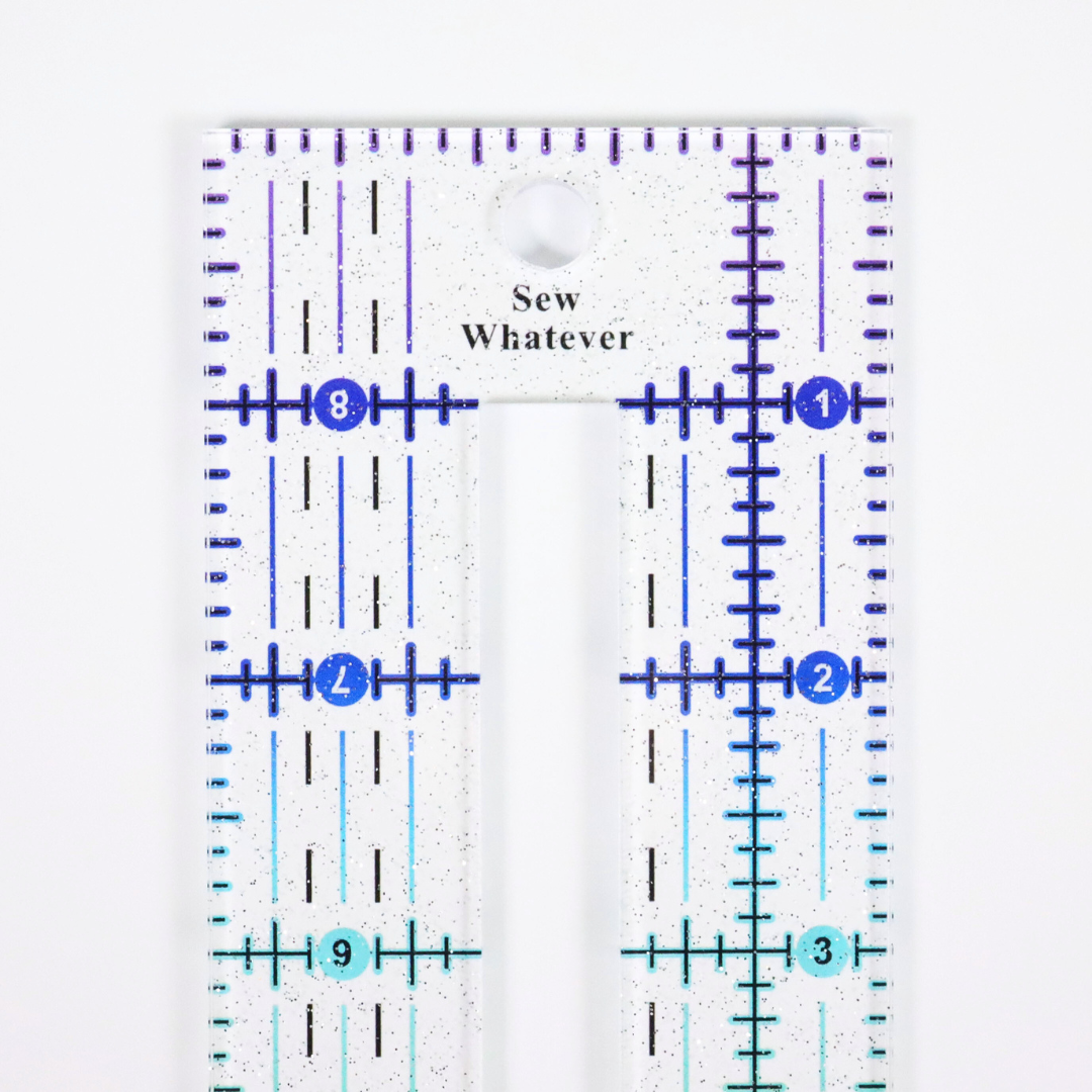 Rainbow Gradient | Glitter - 7" Zipper Pocket Ruler (9" x 2.5”)