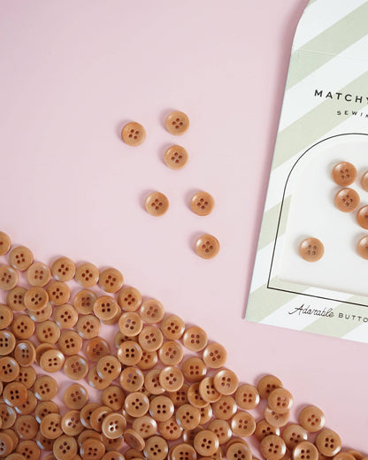 Caramel 1/2" Corozo Nut Buttons: Set of 8