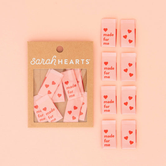 Made for Me Heart- Sewing Woven Quilt and Garment  Labels