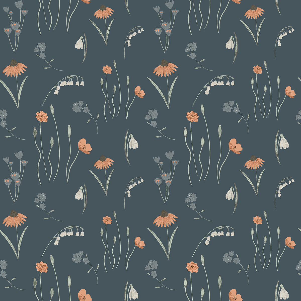 Mini Meadow in Navy