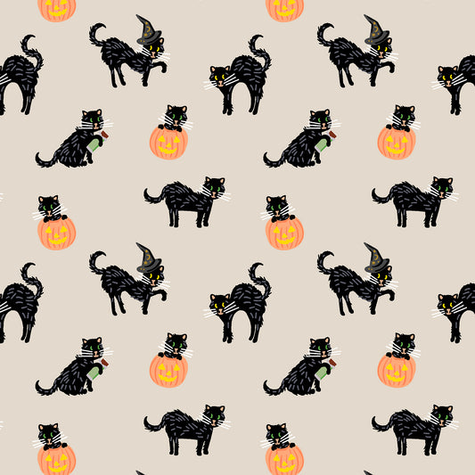 Black Cat in Linen Metallic
