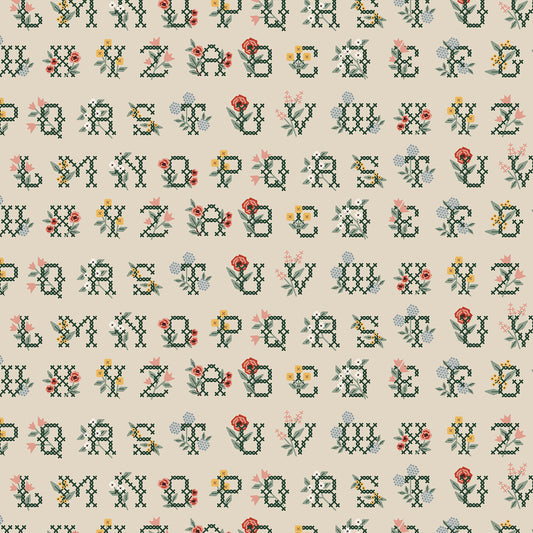 Cross Stitch Letters in Linen