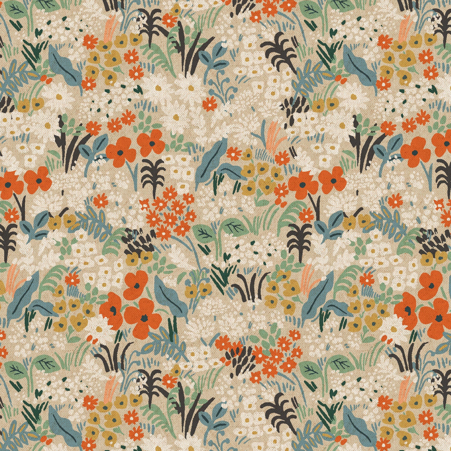 Meadow- Flax Multi Metallic Unbleached CANVAS