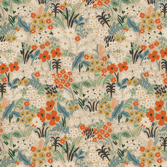 Meadow- Flax Multi Metallic Unbleached CANVAS