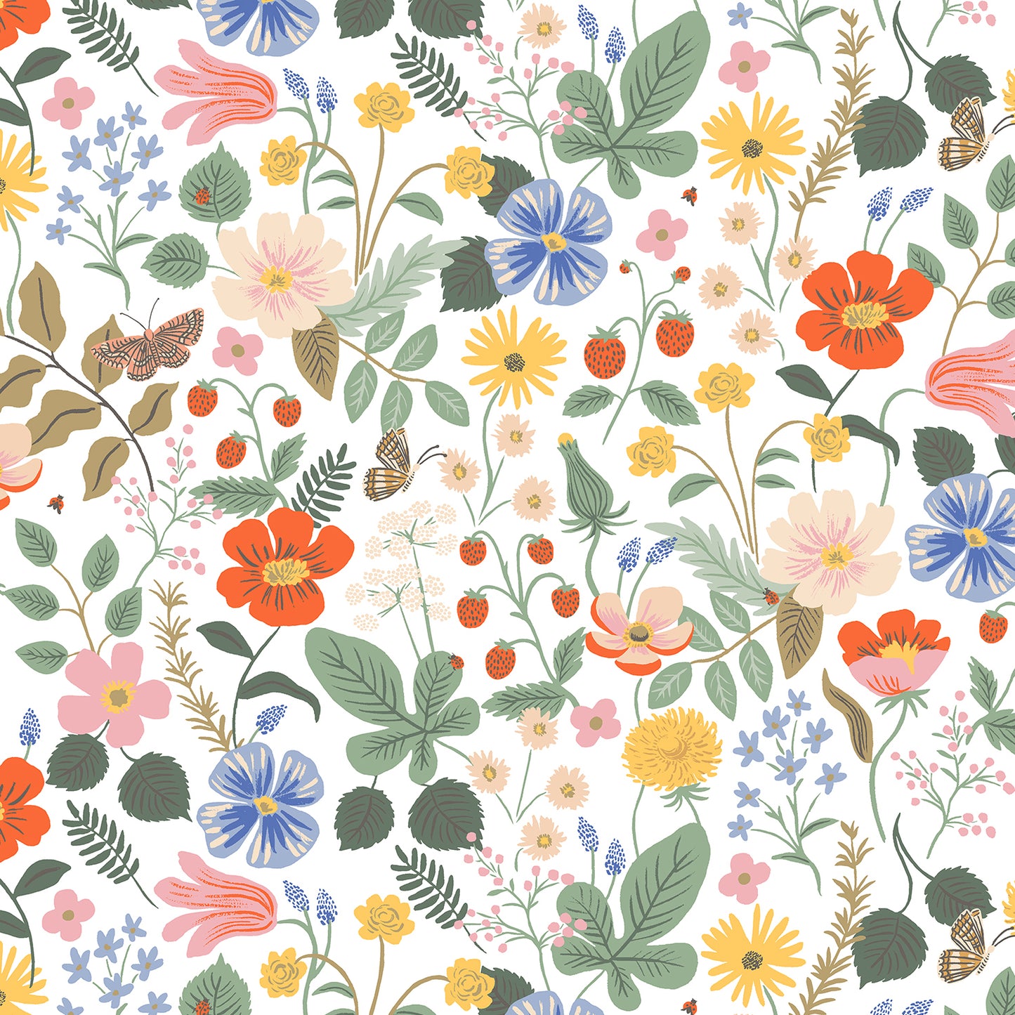 Strawberry Fields in Ivory - RAYON