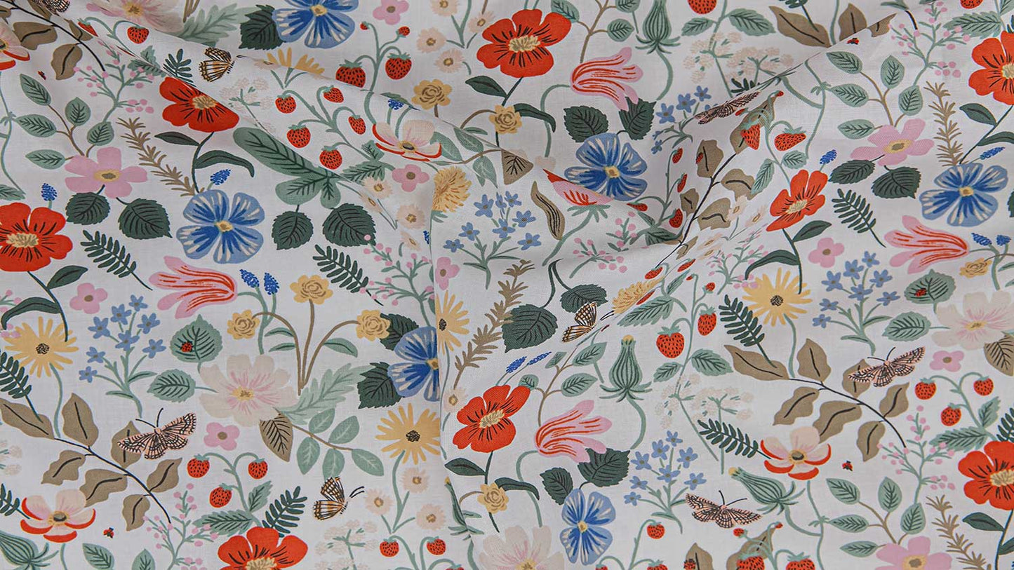 Strawberry Fields in Ivory - RAYON