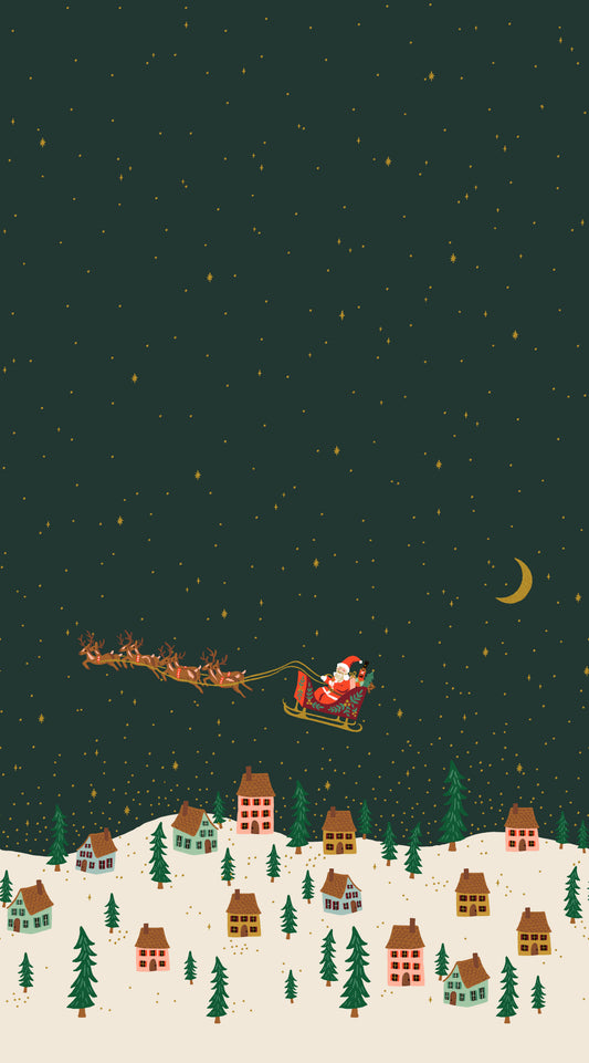 Santa's Sleigh in Evergreen Metallic