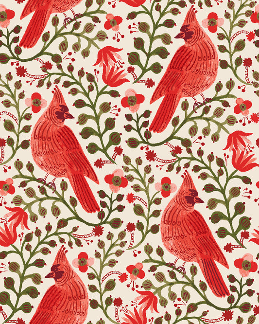 Cardinals in Cream Metallic