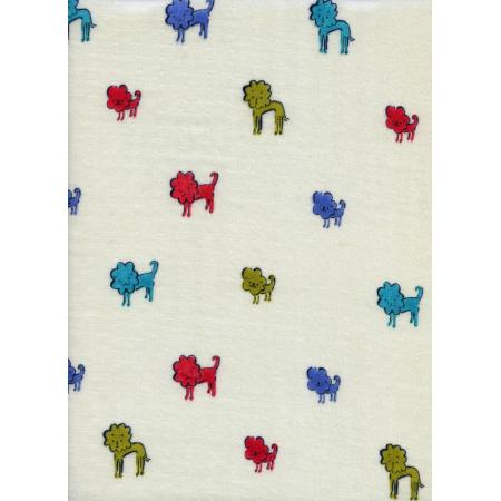 Dog Lions in Blue DOUBLE GAUZE